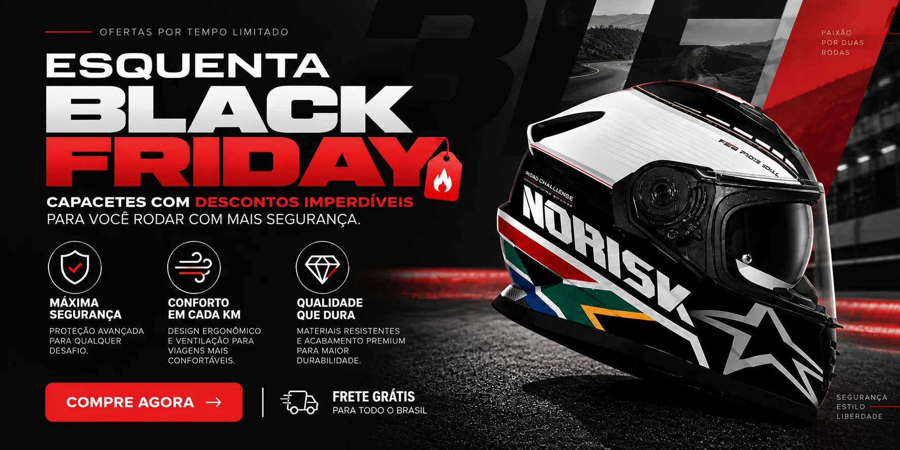 Esquenta Black Friday — capacetes com descontos imperdíveis